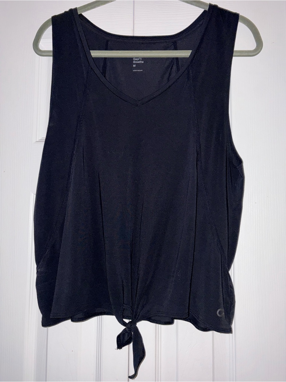 GAP Black Tie-Front V-Neck Tank Top
